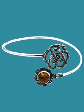 Tiger Eye Gemstone Ethnic Handmade Adjustable Bangle 8 Grams